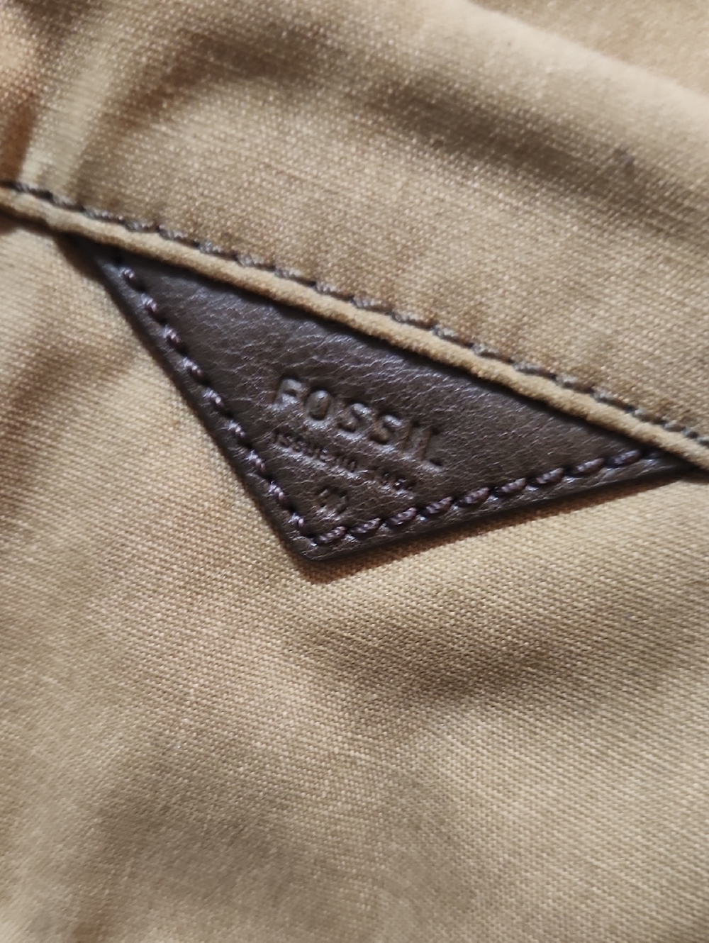 Fossil Men's Waxed Canvas & Leather Travel Duffel Bag - British Tan & Brown - Picture 3 of 16